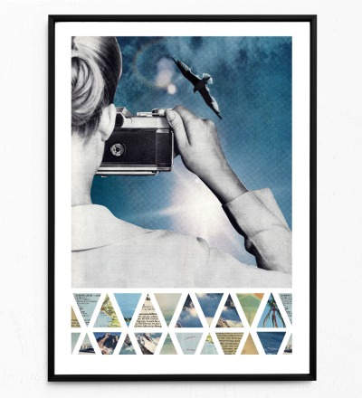 Gegenlicht Poster Kunstdruck DIN A3 - Collage aus Magazinen der 50ziger & 60ziger Jahre