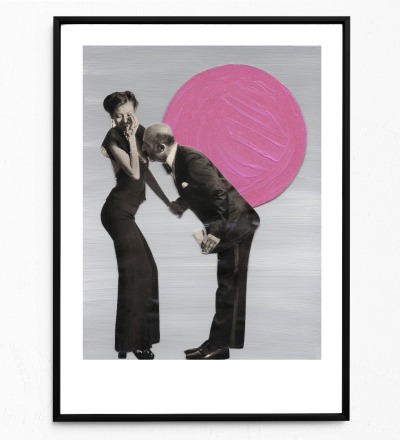 Küss die Hand Poster Kunstdruck DIN A3 - Collage aus Magazinen der 50ziger & 60ziger Jahre
