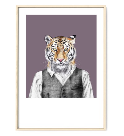 Tiger Poster Kunstdruck Zeichnung - Buntstiftzeichnung Reproduktion