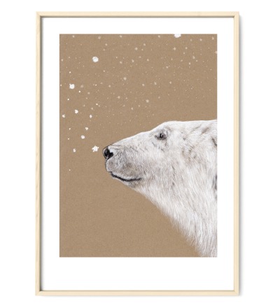 Polarbär Eisbär Fine Art Print Giclée Print Poster Kunstdruck Zeichnung - Aquarell-Buntstiftzeichnung Reproduktion