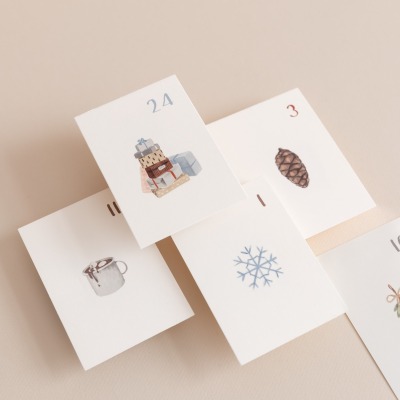 Adventskalender Kärtchen - Set aus 24 kleinen Karten für deinen DIY Adventskalender