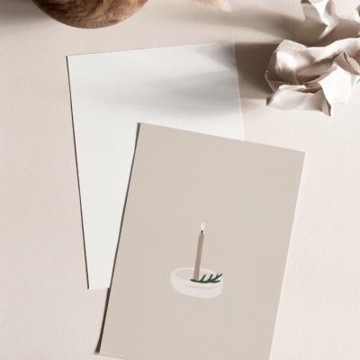 Postkarte Kerzenlicht - Postkarte auf extra dickem, strukturierten Papier