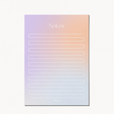 Notizblock Aura - Nachhaltig gedruckter Block im DIN A6 Format mit 50 Seiten
