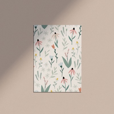 Postkarte Frühlingsblumen - Postkarte auf extra dickem, strukturierten Papier