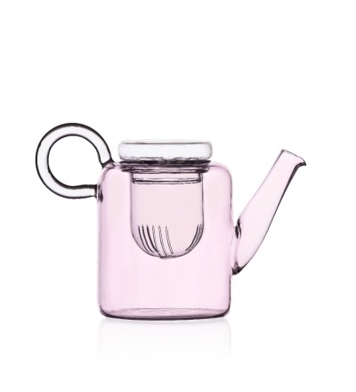 Piuma - Rosafarbene Teekanne mit Filter - Handgefertigte Teekanne