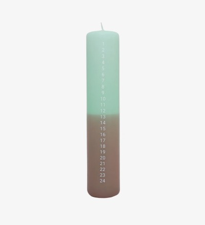Adventskerze - Mint & Beige - Farbenfrohe Kerze für den Advent
