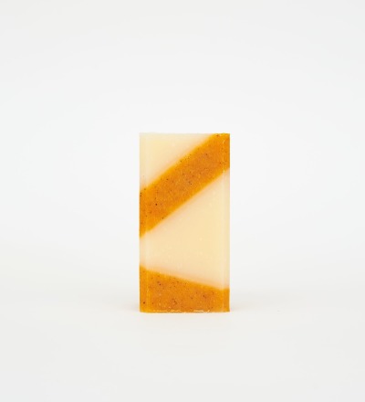 Gemusterte Seife Tangy Kiss - Handgemachte französische Seife mit grafischem gelben Muster
