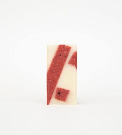 Gemusterte Seife Douceur frivole - Handgemachte französische Seife mit grafischem roten Muster