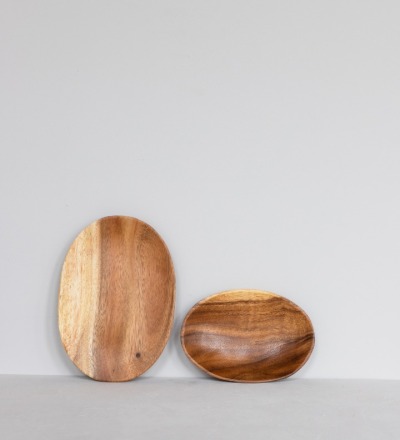 Ovaler Holzteller - Ovaler Holzteller aus fairer Produktion in zwei verschiedenen Größen