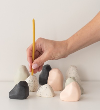 YAMA Kerzenhalter - unifarben - Handgefertigter Kerzenhalter in zwei Größen und drei Farben aus