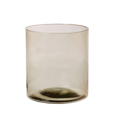 Lantern XL - Mundgeblasene Vase / Laterne aus 100 Recyclingglas in Champagne