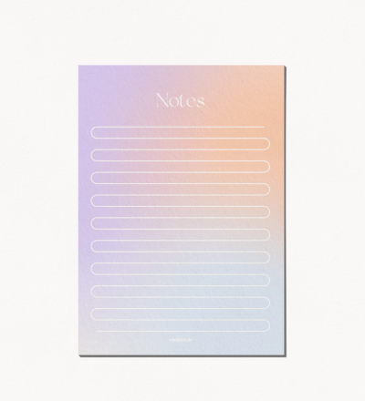 Notizblock Aura - Nachhaltig gedruckter Block im DIN A6 Format mit 50 Seiten