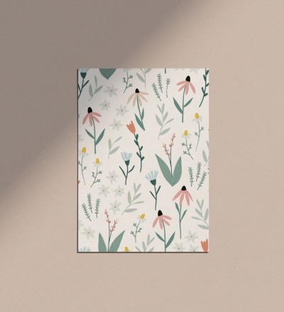 Postkarte Frühlingsblumen - Postkarte auf extra dickem strukturierten Papier
