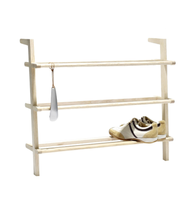 Schuhregal Gaston - Das schönste und praktischste Schuhregal aus Esche steht ohne Schrauben stabil an der Wand