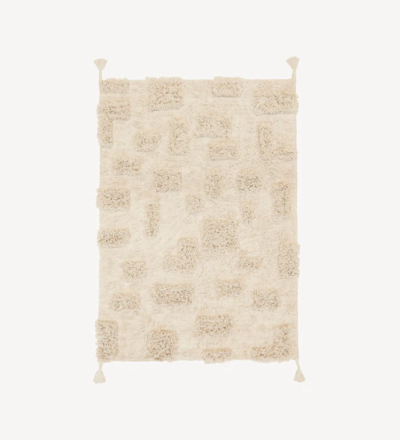 Teppich Savu naturweiß - Handgefertigter kuscheliger Teppich aus Bio-Baumwolle