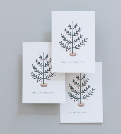 Postkarte Weihnachtsbaum - Weihnachtliche Postkarte auf extra dickem strukturierten Papier