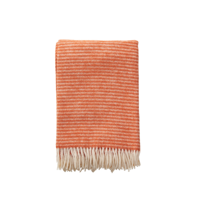 Kuscheldecke aus Ecowolle - orange - Kuschelige Decke aus 100 Eco Lammwolle