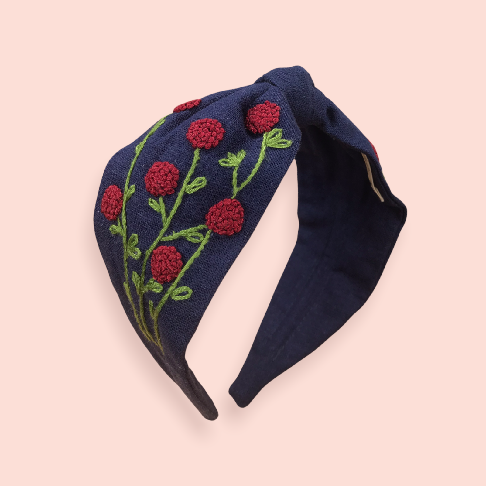 Hand Embroidered Floral Hair Hoop