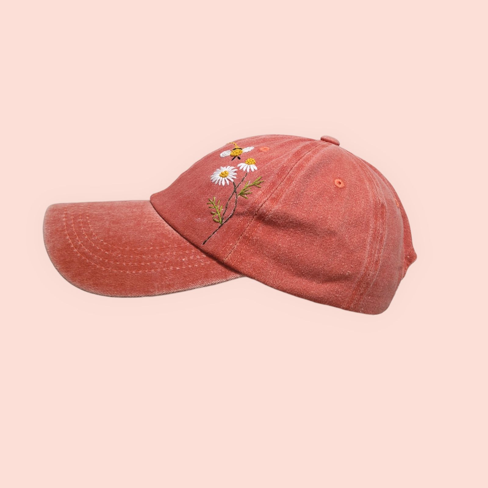 Blumen handbestickte Basecap 3