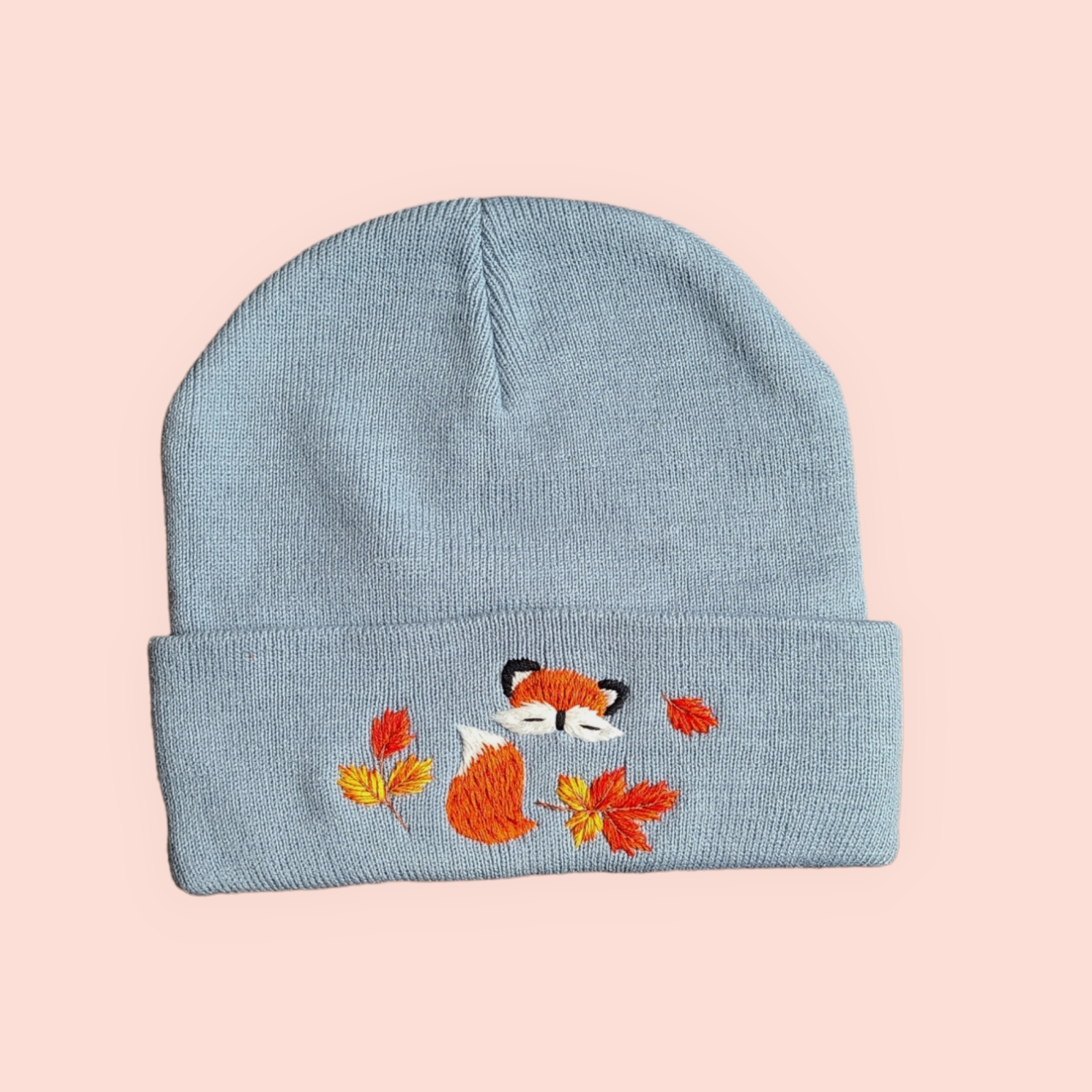 Handbestickte Beanie Sonnenblumen