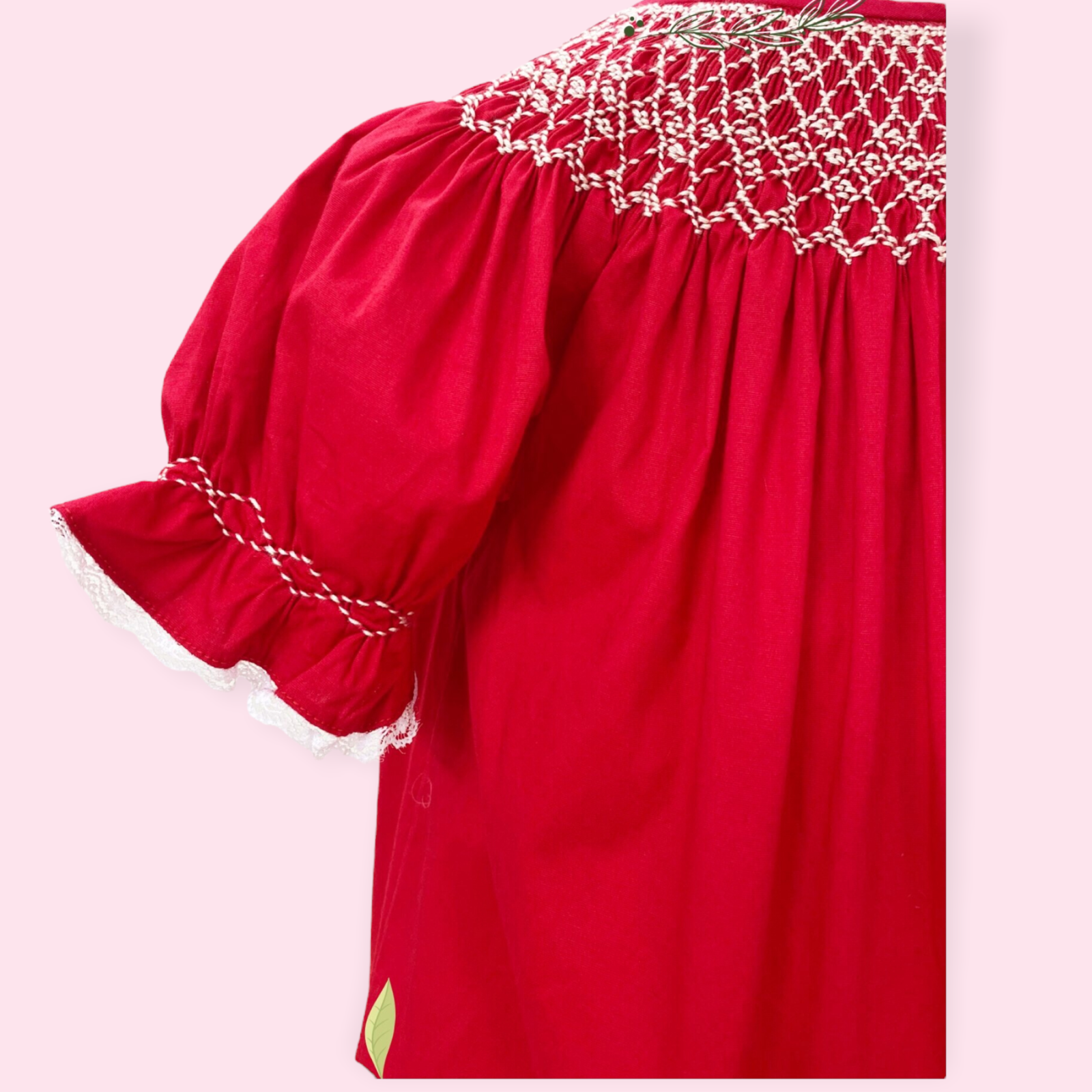 Rot gesmoktes Kleid 3