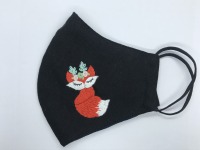 Mund &amp; Nasen Maske mit Fuchs Handstickerei