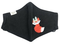 Face mask with fox hand embroidery 3