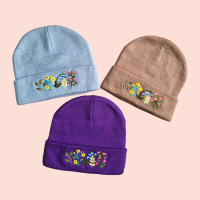 Handbestickte Beanie Sonnenblumen 2