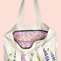 Hand bestickter Jeden-Tag-Einkaufstasche, Wildblumen 2