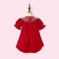 Rot gesmoktes Kleid 2