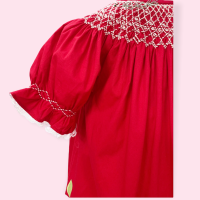 Rot gesmoktes Kleid 3