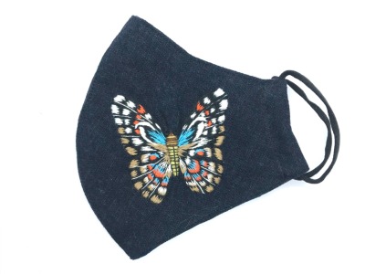 Mund &amp; Nasen Maske mit Schmetterling Handstickerei