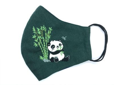Mund &amp; Nasen Maske mit Panda Handstickerei