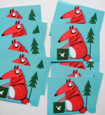10 Weihnachtskarten mit Carlo dem Fuchs - Weihnachtskarten