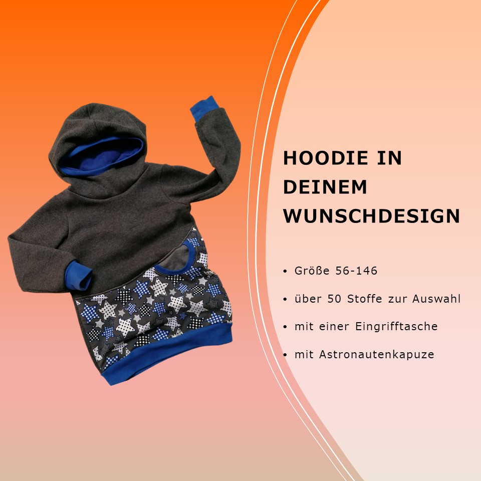 Baby Kind Kapuzenpullover Hoodie mit Kapuze in Deinem Wunschdesign Größe 68-146