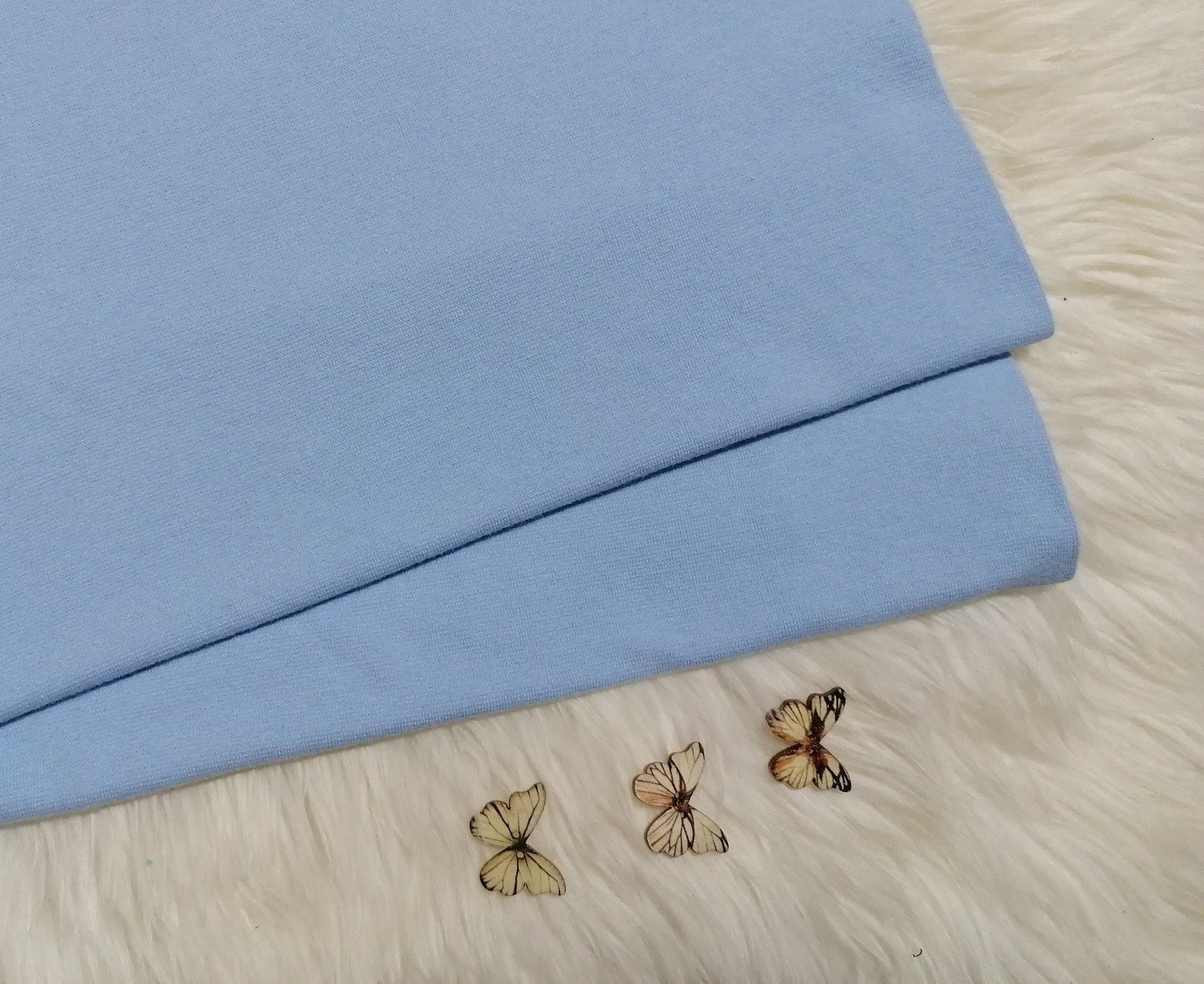 Bündchen uni hellblau für Kleidung perfekte Abschlüsse an Pumphosen Hoodies Shirts und Co
