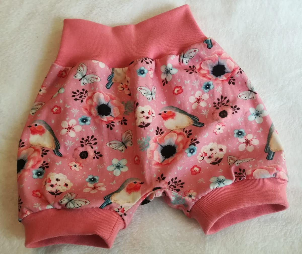 Baby Kind kurze Pumphose Rotkehlchen mint rosa oder weiß Größe 56-116 mitwachsende Babys-Sommerhose Babyshorts 5