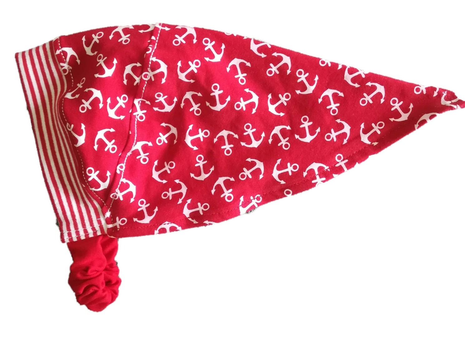 Kopftuch mit oder ohne Schirm für Mädchen Anker rot blau Sonnenschutz Sommermütze für Babys und Kinder Kopfumfang 37-60cm 6