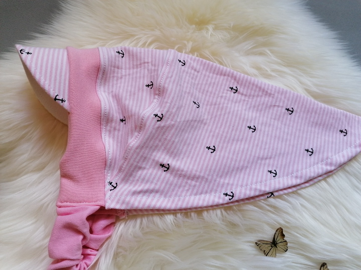 Kopftuch mit oder ohne Schirm für Mädchen Füchse Streifen pink Sonnenschutz Sommermütze für Babys und Kinder Kopfumfang 37-60cm 5
