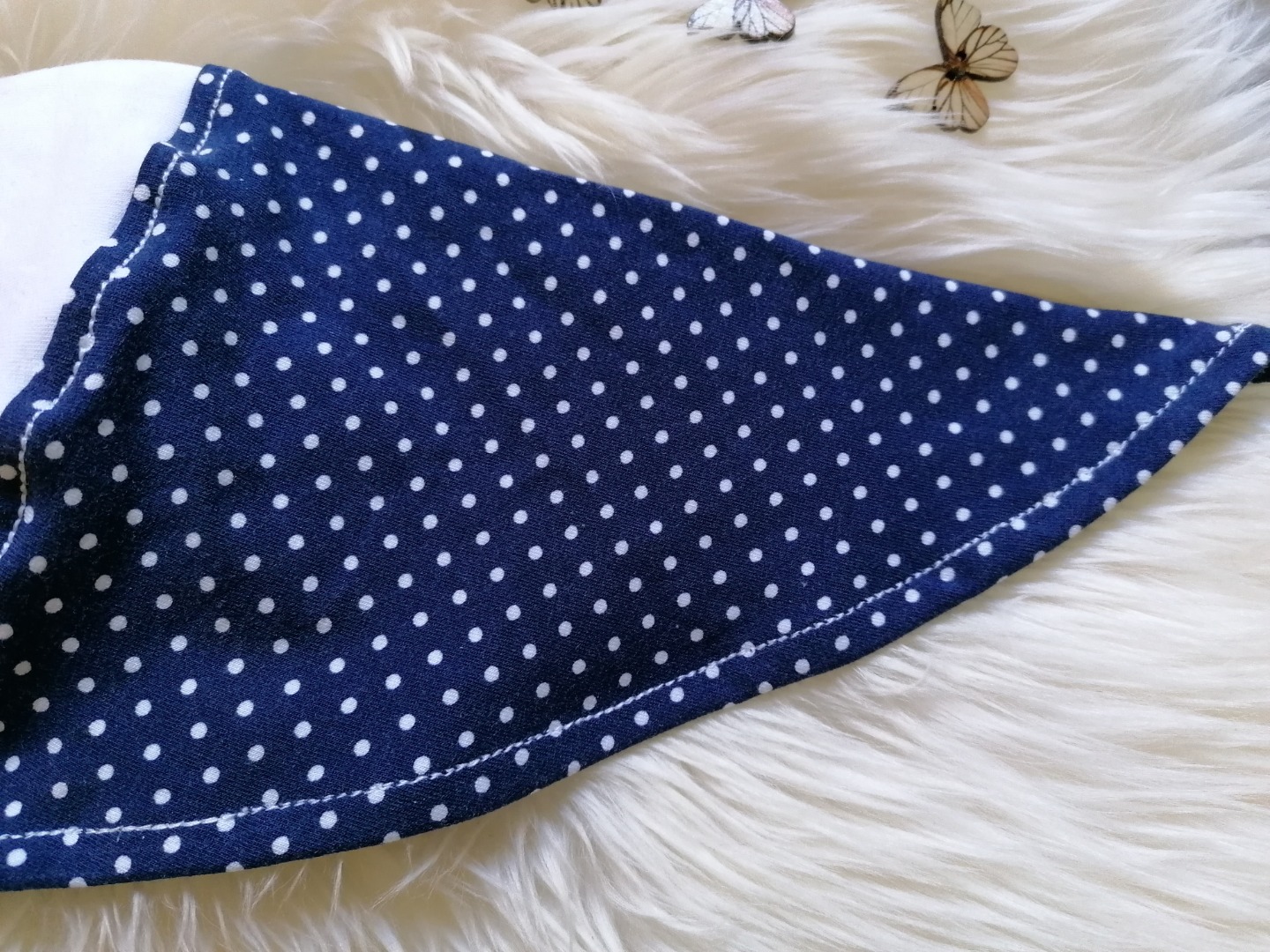 Baby Kind Kopftuch mit oder ohne Schirm für Mädchen Punkt blau weiß Sonnenschutz Sommermütze für Babys und Kinder Kopfumfang 37-60cm 2