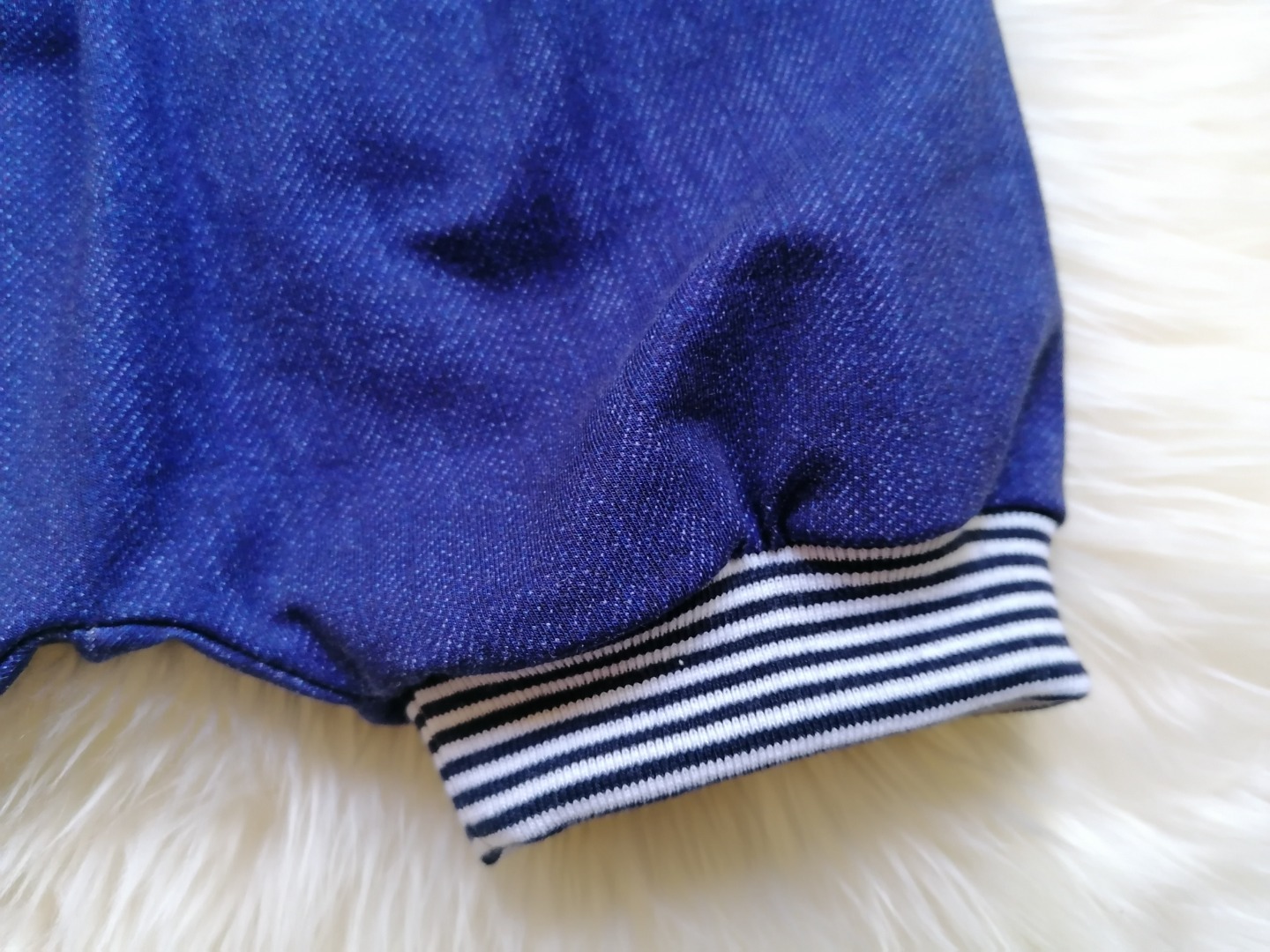 Baby Kind kurze Pumphose aus Jersey in Jeansoptik blau in Wunschgröße erhältlich Größe 56-116 mitwachsende Sommerhose 2