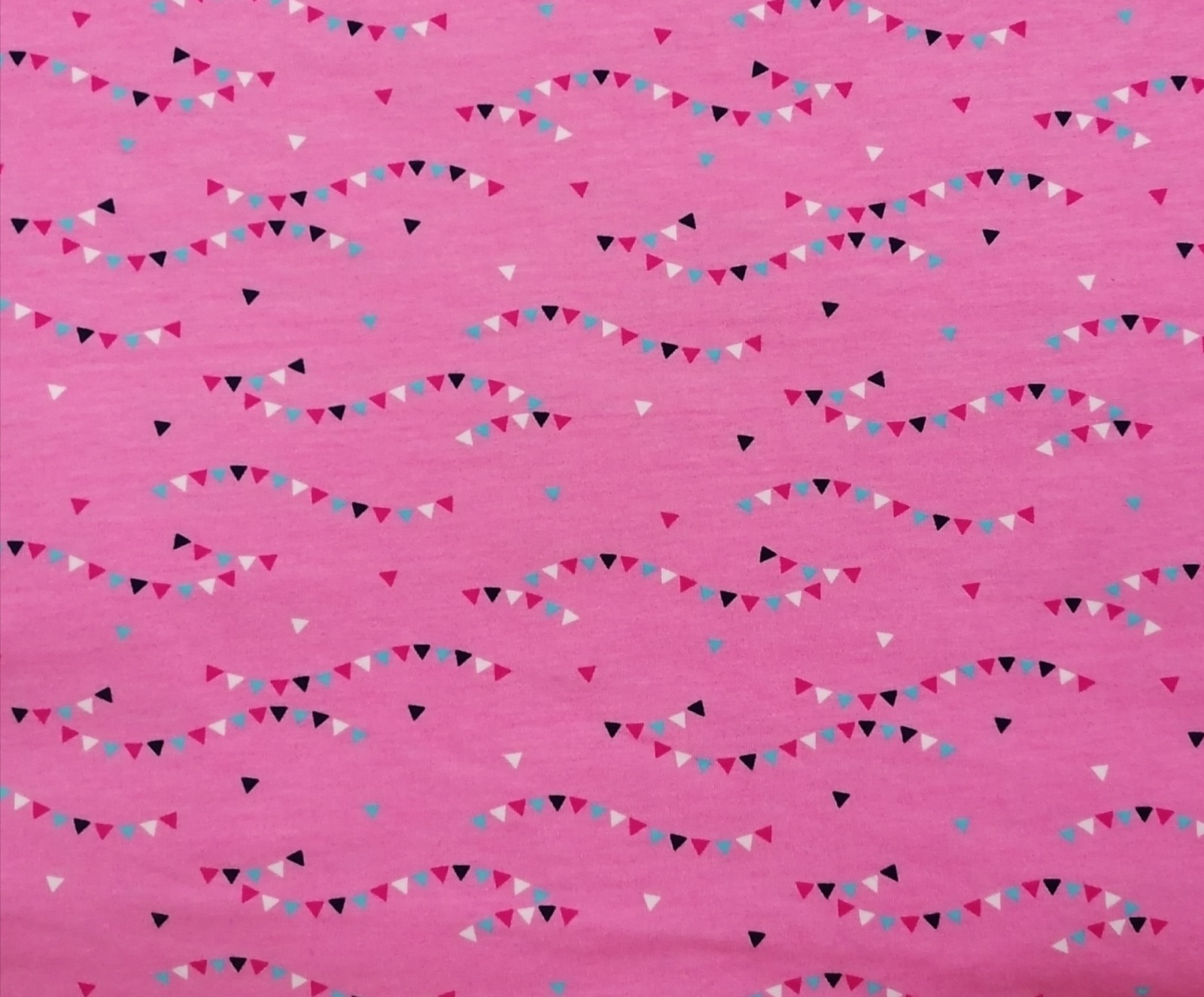 Jersey Wimpel Hafenkitz Kombistoff Rosa / Pink / Weiß / Türkis / Schwarz Baumwolljersey Wimpelketten für Mädchen 3