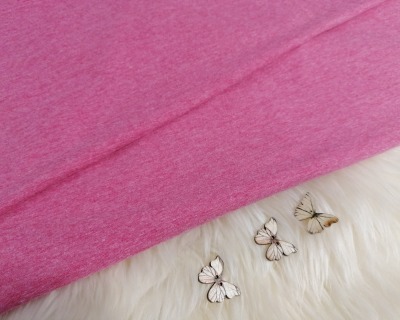 Jersey uni pink-meliert Baumwolljersey zum Kombinieren - Uni-Stoff zum Nähen geht immer
