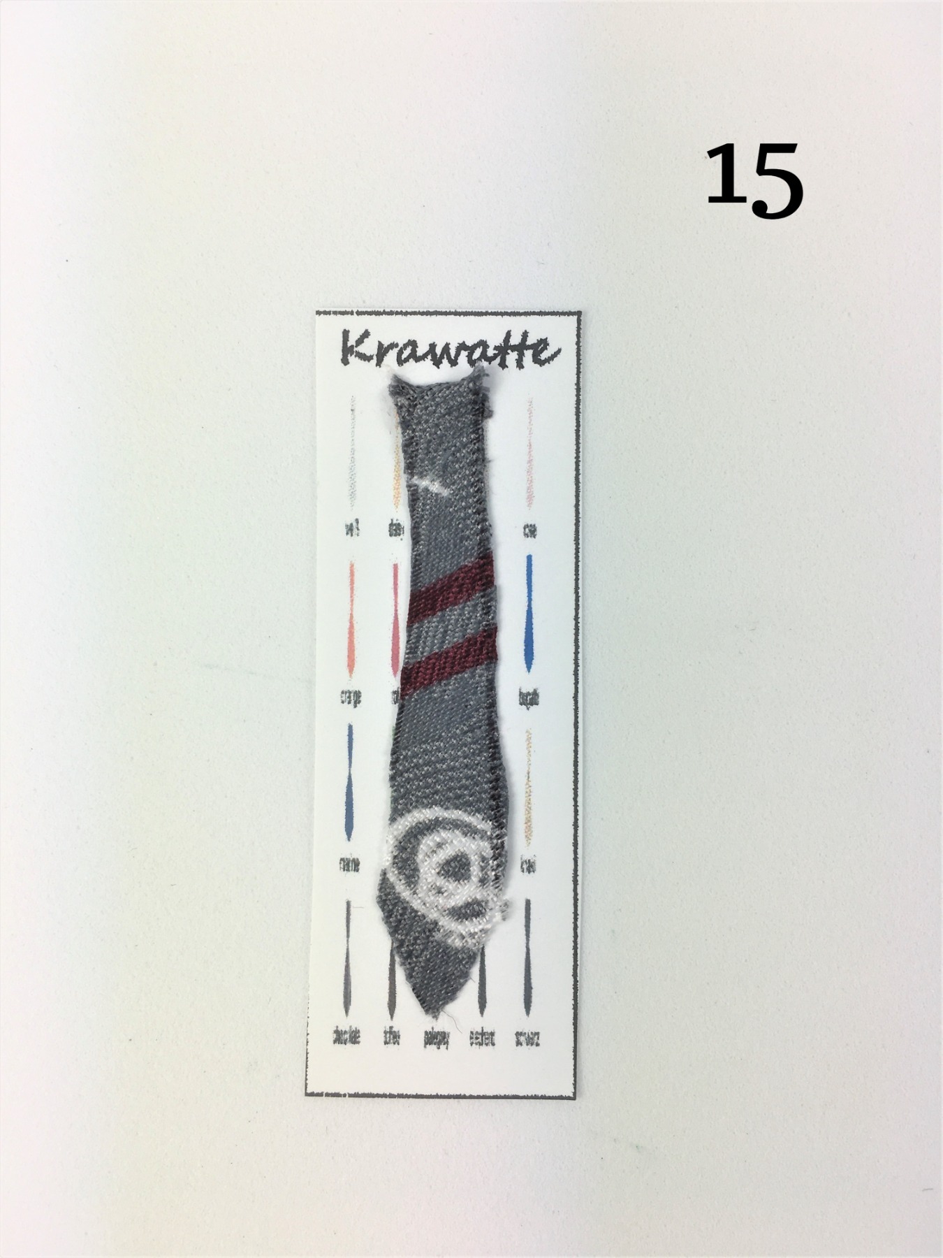 Krawatte Schlips Langbinder in Miniatur im Maßstab 1:12 5