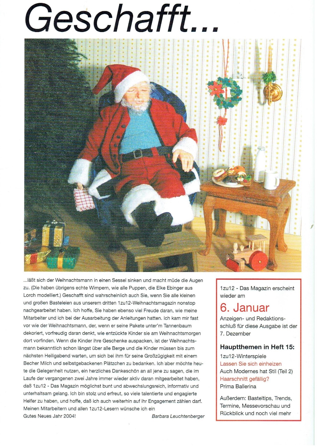 Nr 14 - 1zu12 Das Magazin November / Dezember 2003
