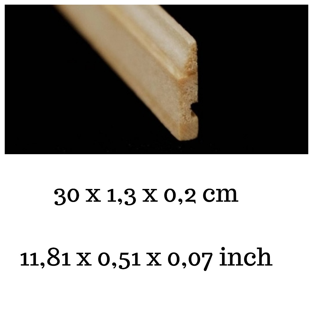 Sockelleiste mit Rille für elektrische Kabel , 45 x 1,3 x 0,2 cm Holz natur unbehandelt, für das