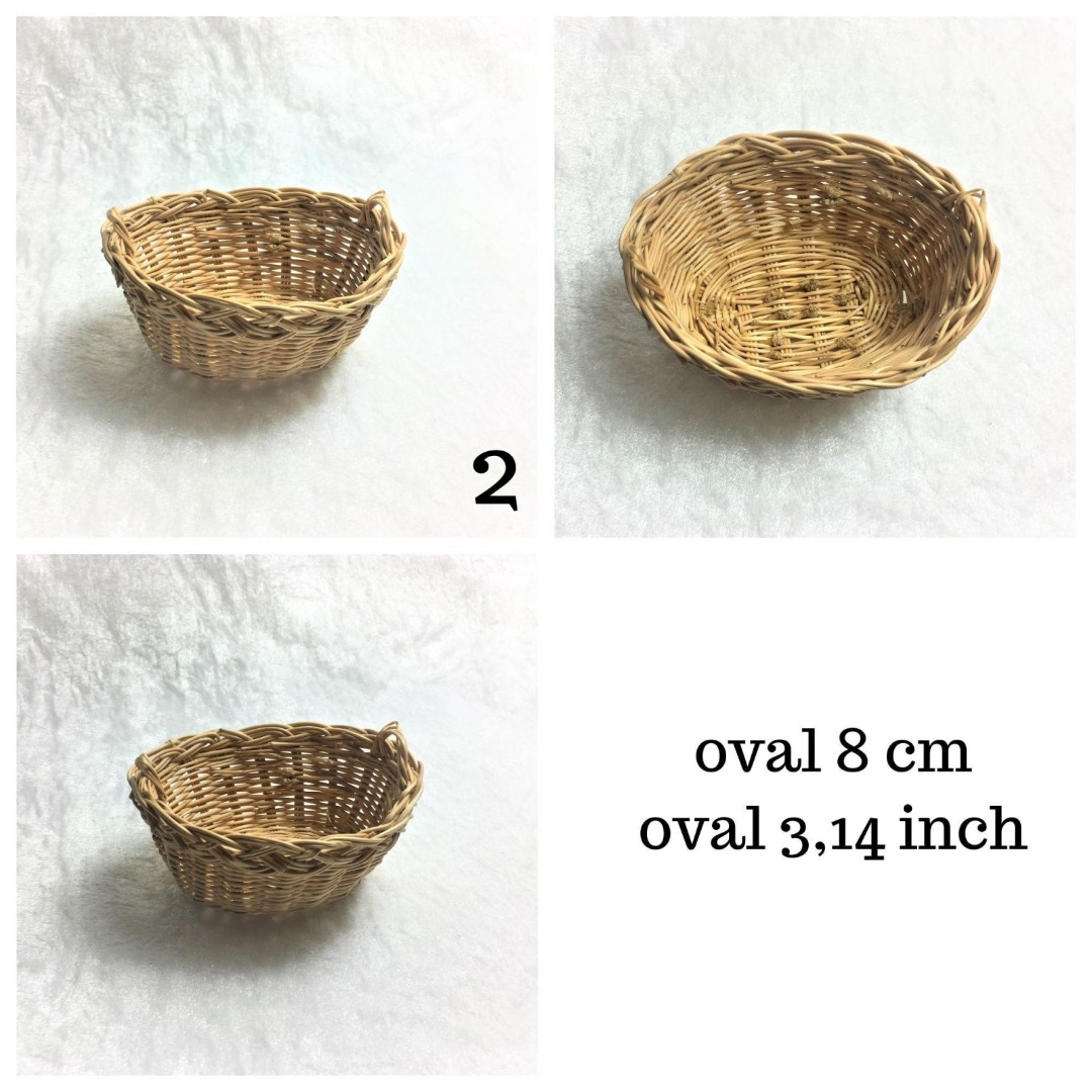 Waschkorb hell oval 8 cm ,Deko für Haus und Garten
