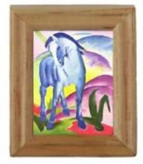 Gemäldekopie Blaues Pferd 35 x 4 x 05 cm im Holzrahmen
