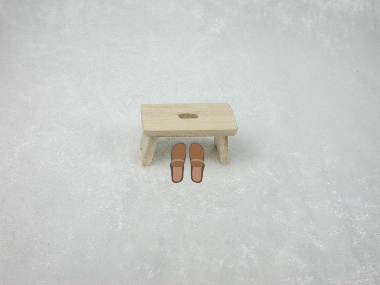 Fußbank kleiner Hocker 1:12 Miniatur 3