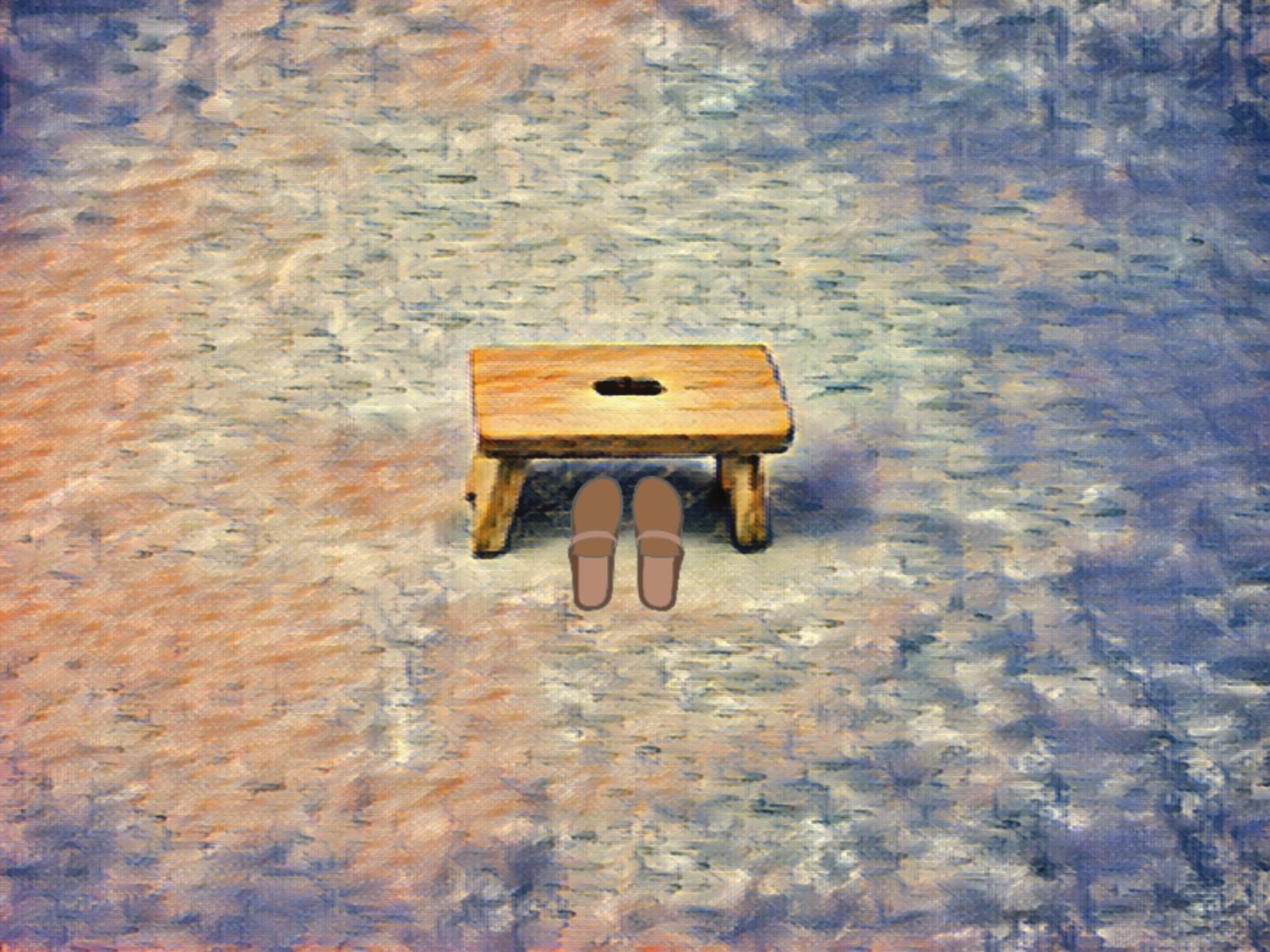 Fußbank kleiner Hocker 1:12 Miniatur 6